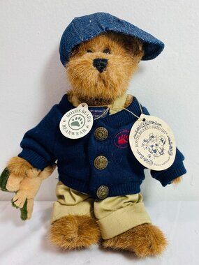 VNTG Boyds Bear Edmund T Bear W/Frog Jacket Pants Cap 917514 Jointed Retired EUC